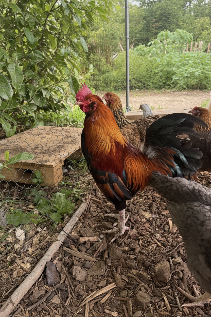 English Game Cockerel - car removed
